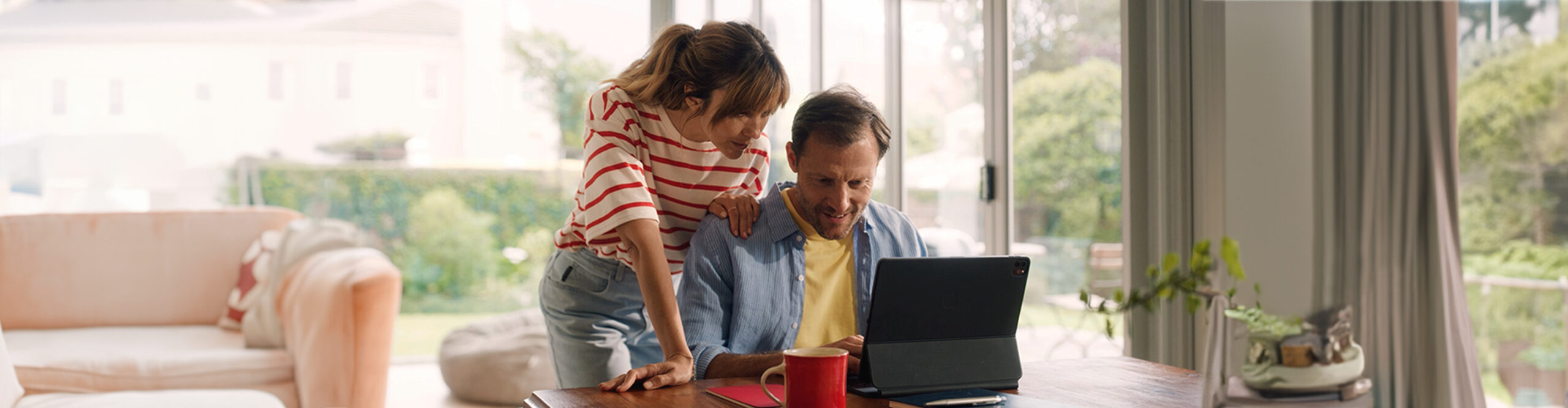 Couple with laptop