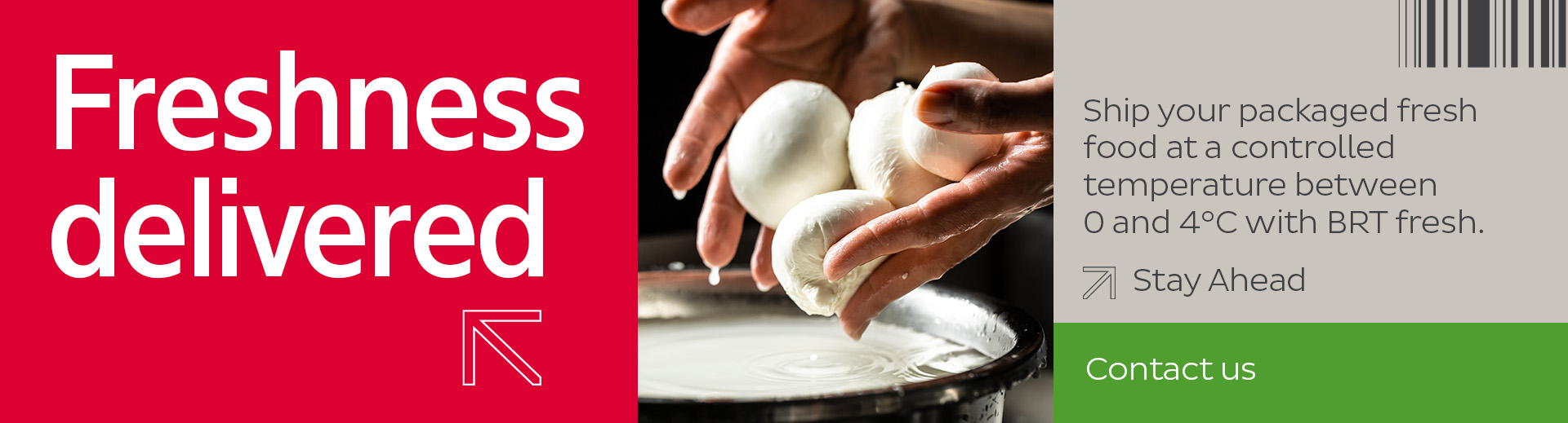 BRT fresh campaign with images of fresh mozzarella