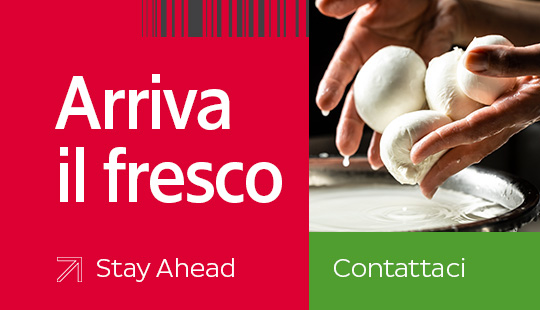 Campagna BRT fresh con immagini di mozzarelle fresche