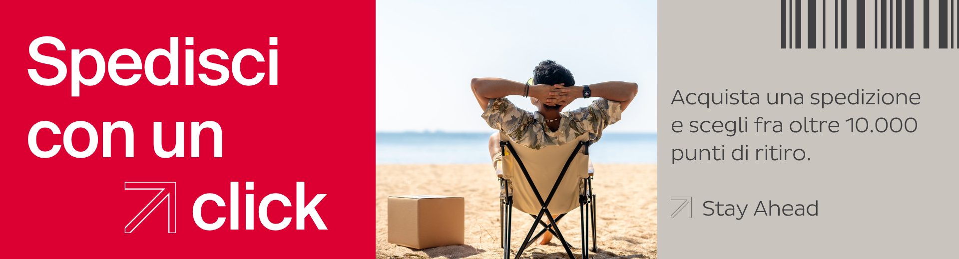 man at the beach with parcel