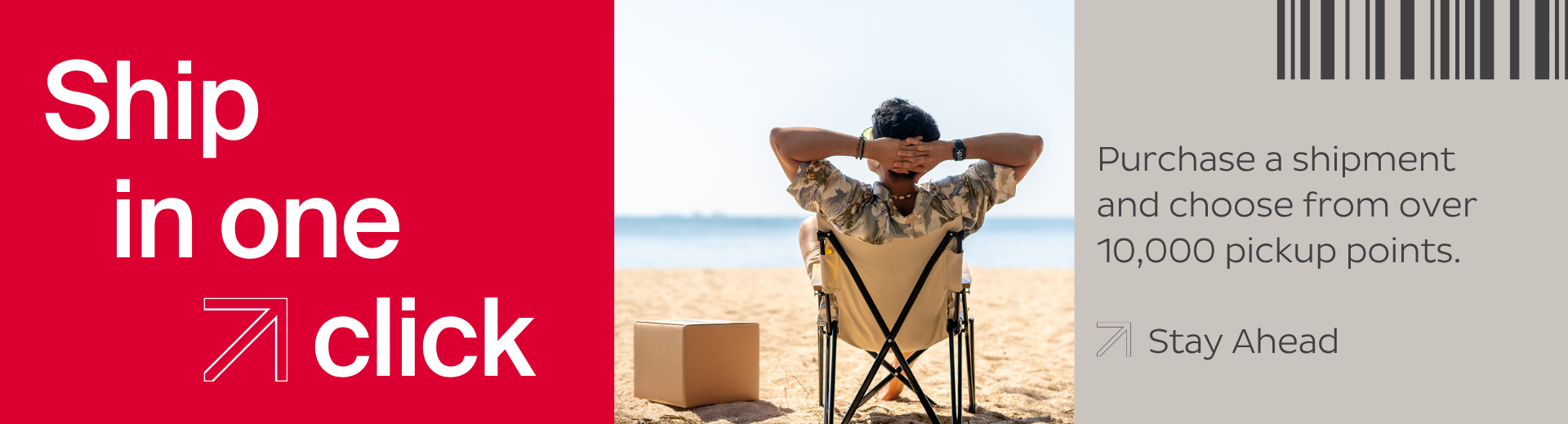 Man at the beach with parcel