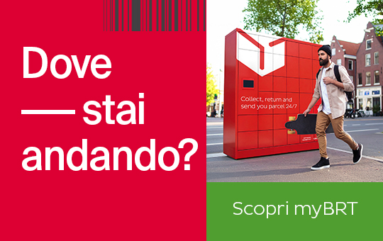 Ragazzo cammina davanti a locker. Dove stai andando? Scopri myBRT