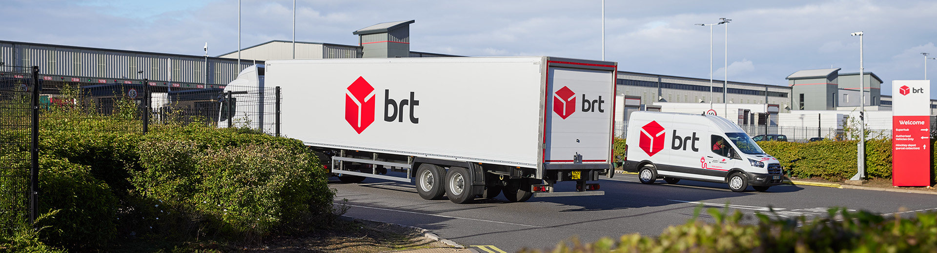 Truck in front of a depot