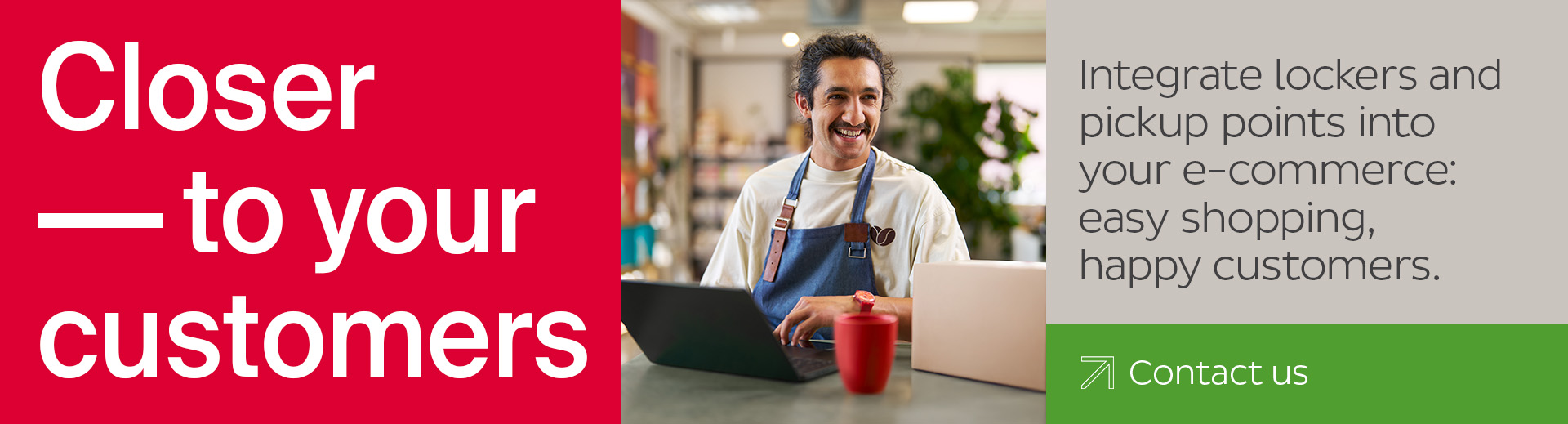 Closer to your customers – Young man at his computer in his shop