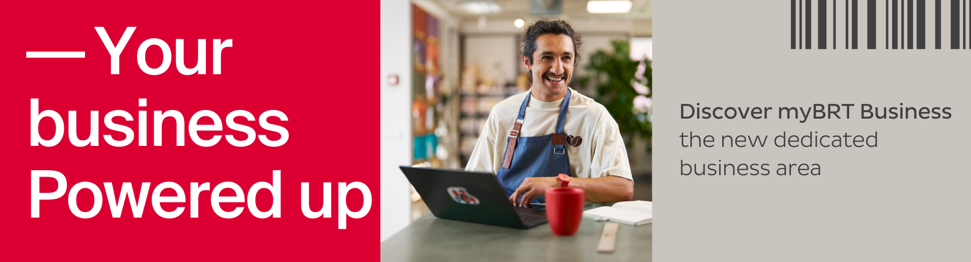 Man with laptop - myBRT for Business a new private area dedicate to business companies