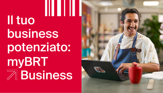 Man with laptop - myBRT for Business a new private area dedicate to business companies