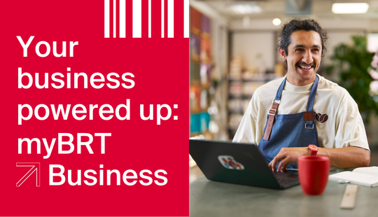 Man with laptop - myBRT for Business a new private area dedicate to business companies