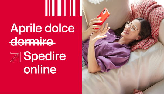 Donna con smartphone sul divano. 10% di sconto. • Spedizione pacchi online con BRT in Italia e all’e